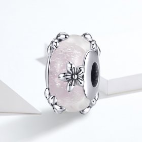 Silver Sakura Murano Glass Charm - PANDORA Style - SCC1302