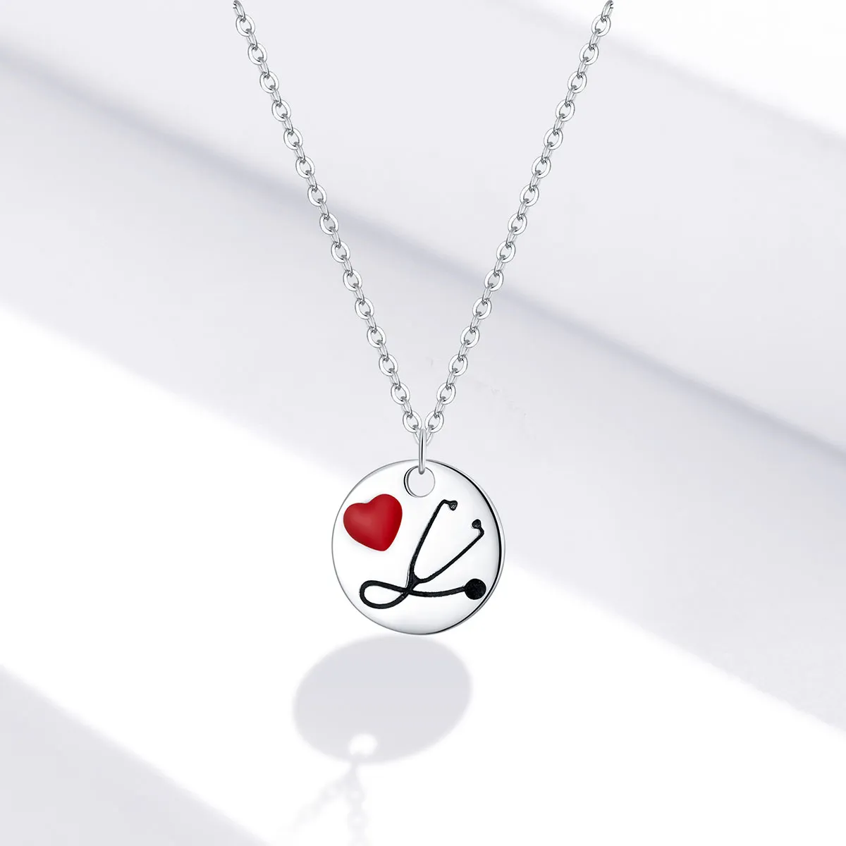 Angel In White Love Stethoscope Pendant Necklace - PANDORA Style - SCN426