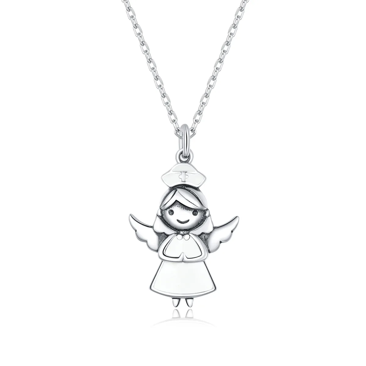 Angel In White Pendant Necklace - PANDORA Style - SCN425