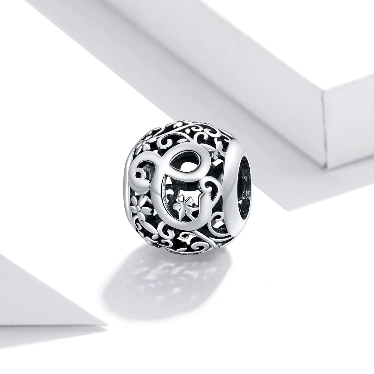 Openwork Flower Letter C Charm - PANDORA Style - SCC1444-C