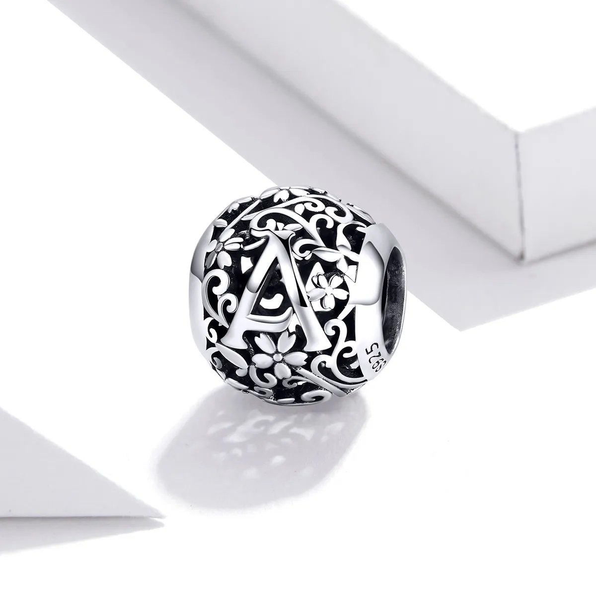 Openwork Flower Letter A Charm - PANDORA Style - SCC1444-A