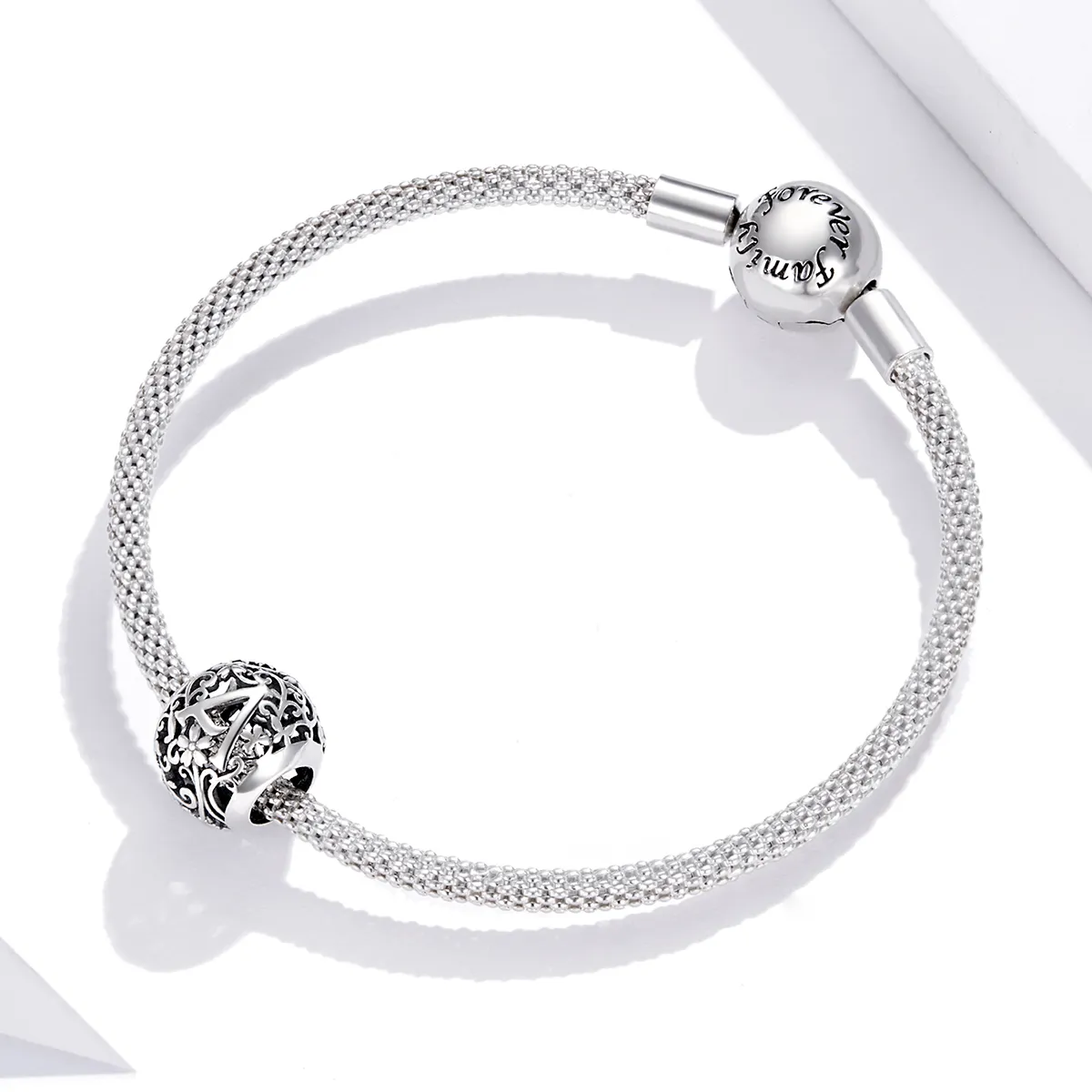 Openwork Flower Letter A Charm - PANDORA Style - SCC1444-A