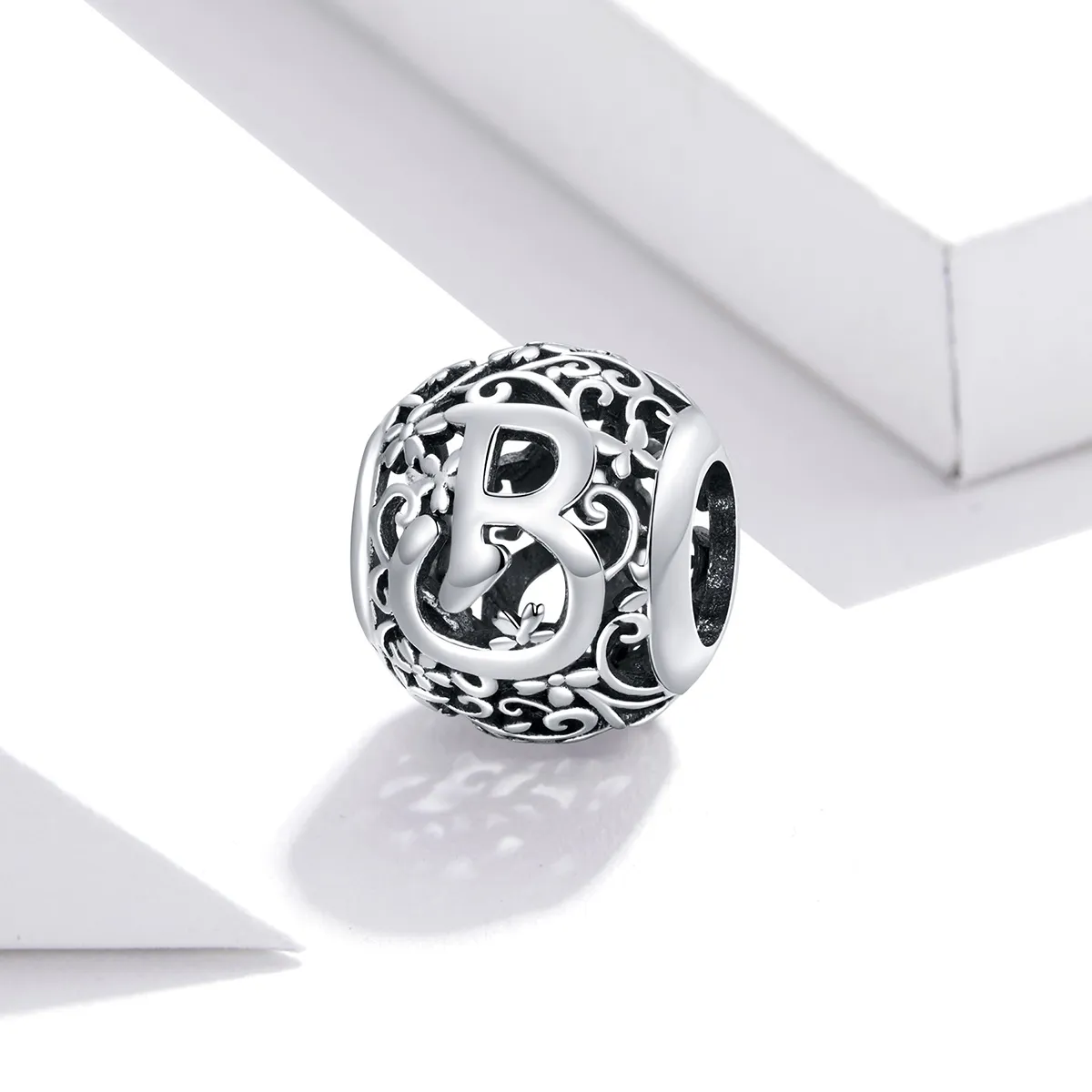 Openwork Flower Letter B Charm - PANDORA Style - SCC1444-B