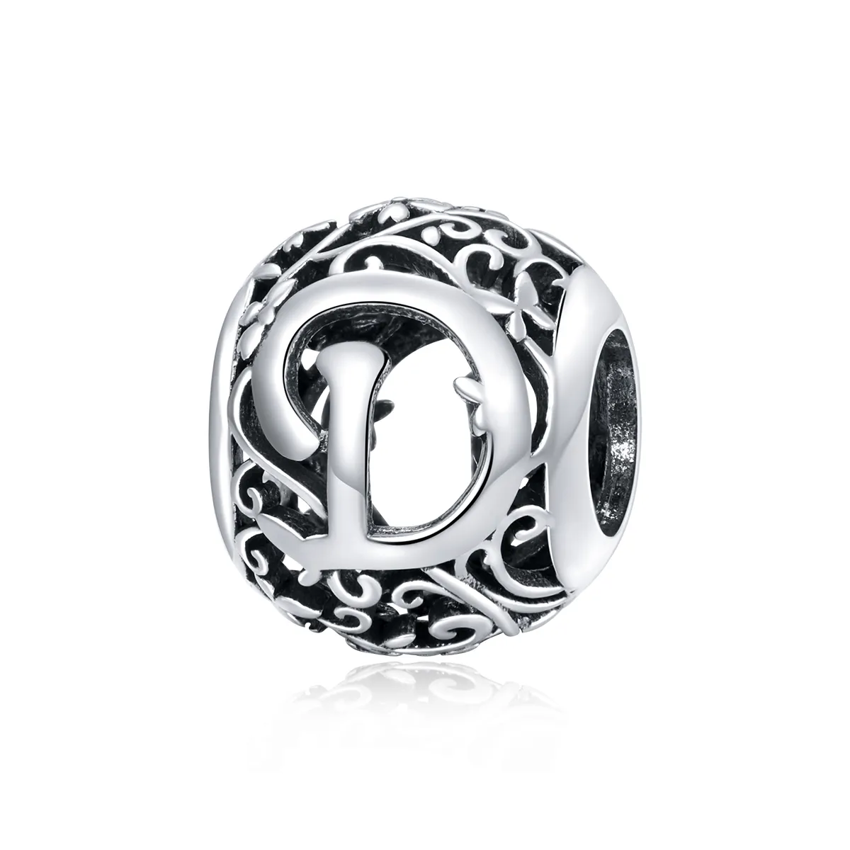 Openwork Flower Letter D Charm - PANDORA Style - SCC1444-D