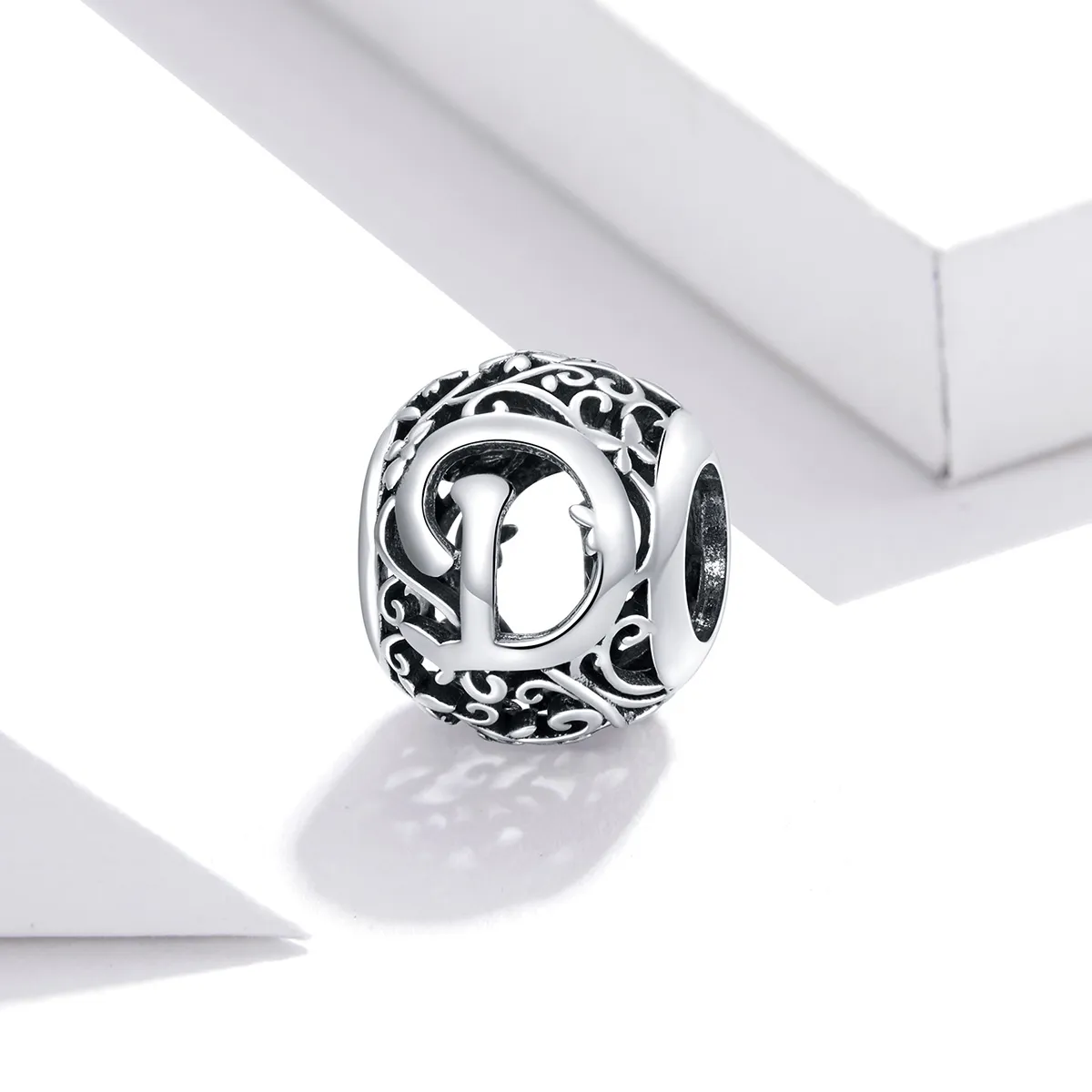 Openwork Flower Letter D Charm - PANDORA Style - SCC1444-D