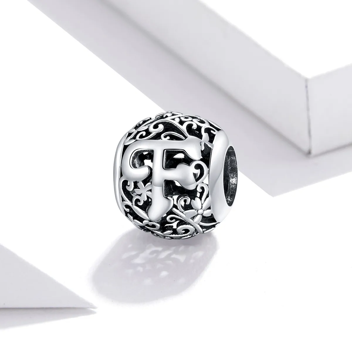 Openwork Flower Letter F Charm - PANDORA Style - SCC1444-F