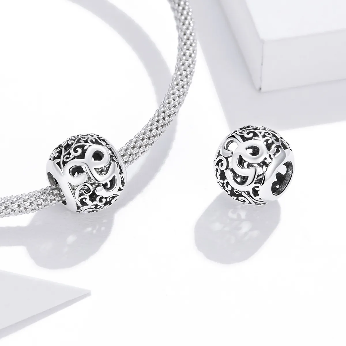 Openwork Flower Letter G Charm - PANDORA Style - SCC1444-G