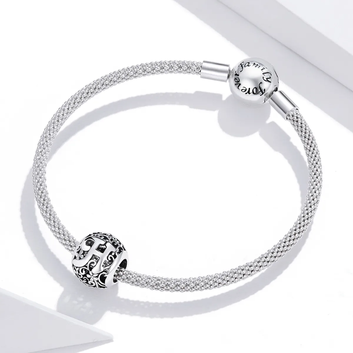 Openwork Flower Letter H Charm - PANDORA Style - SCC1444-H