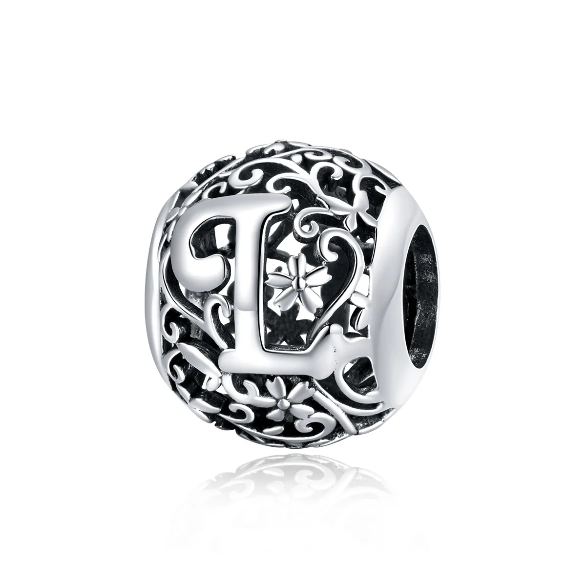 Openwork Flower Letter L Charm - PANDORA Style - SCC1444-L