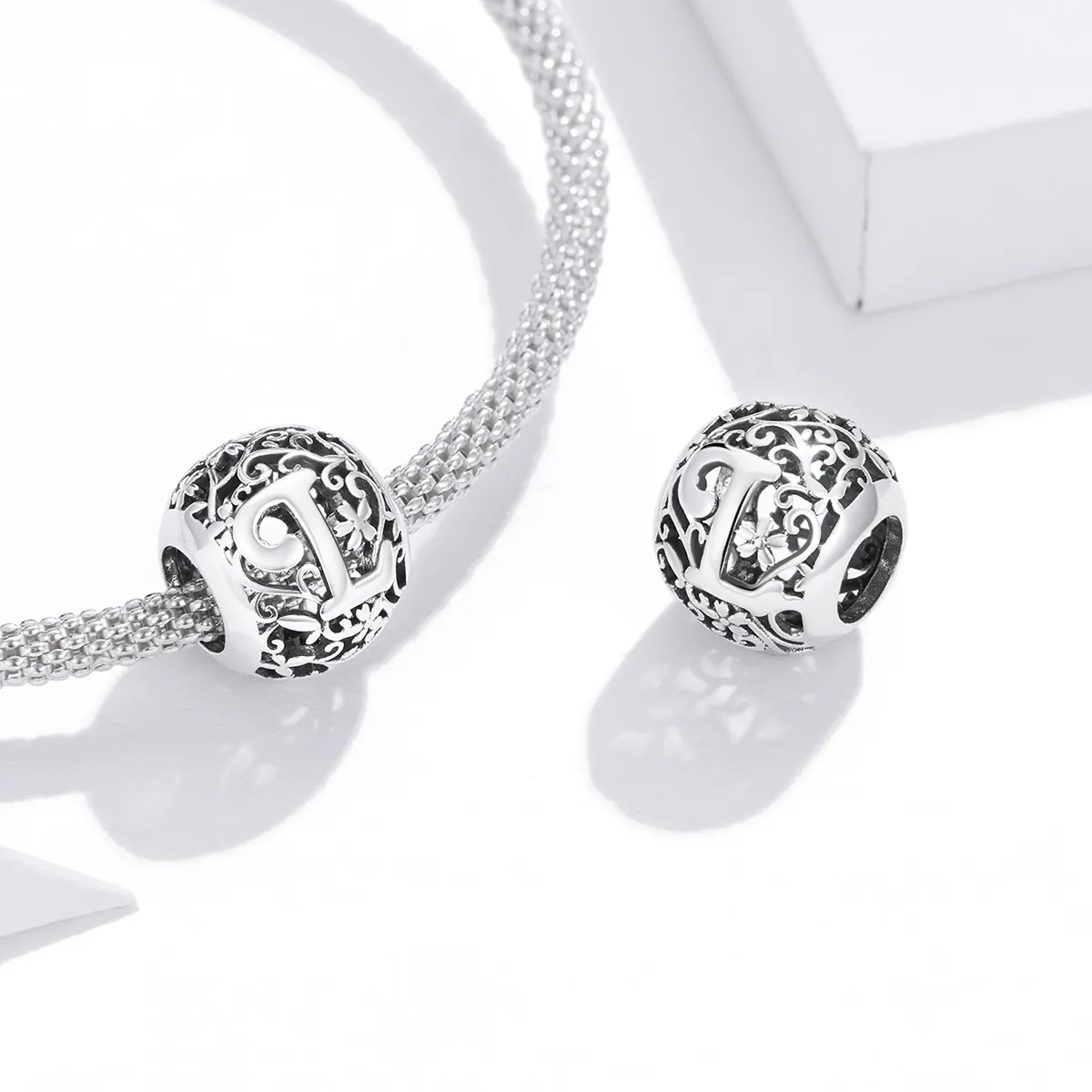 Openwork Flower Letter L Charm - PANDORA Style - SCC1444-L