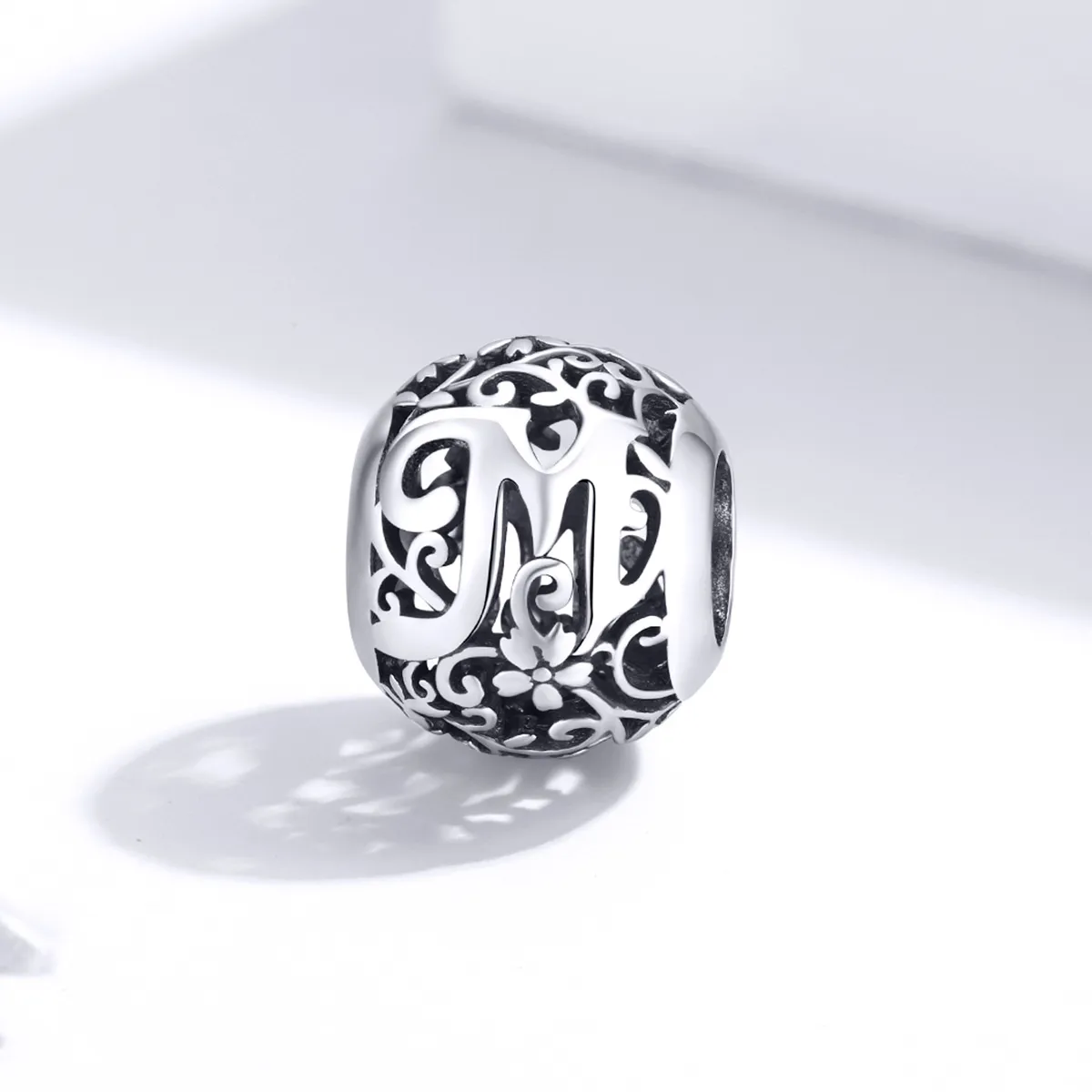 Openwork Flower Letter M Charm - PANDORA Style - SCC1444-M