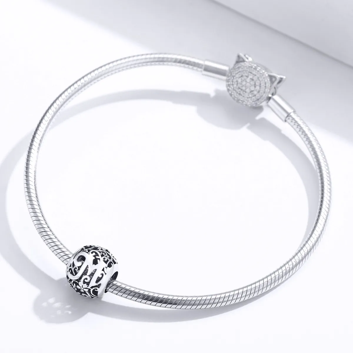 Openwork Flower Letter M Charm - PANDORA Style - SCC1444-M