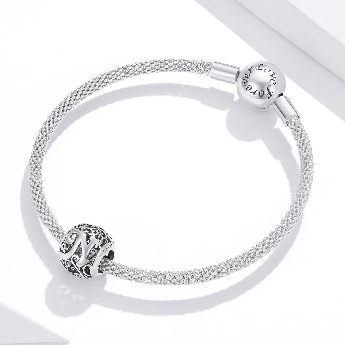 Openwork Flower Letter N Charm - PANDORA Style - SCC1444-N