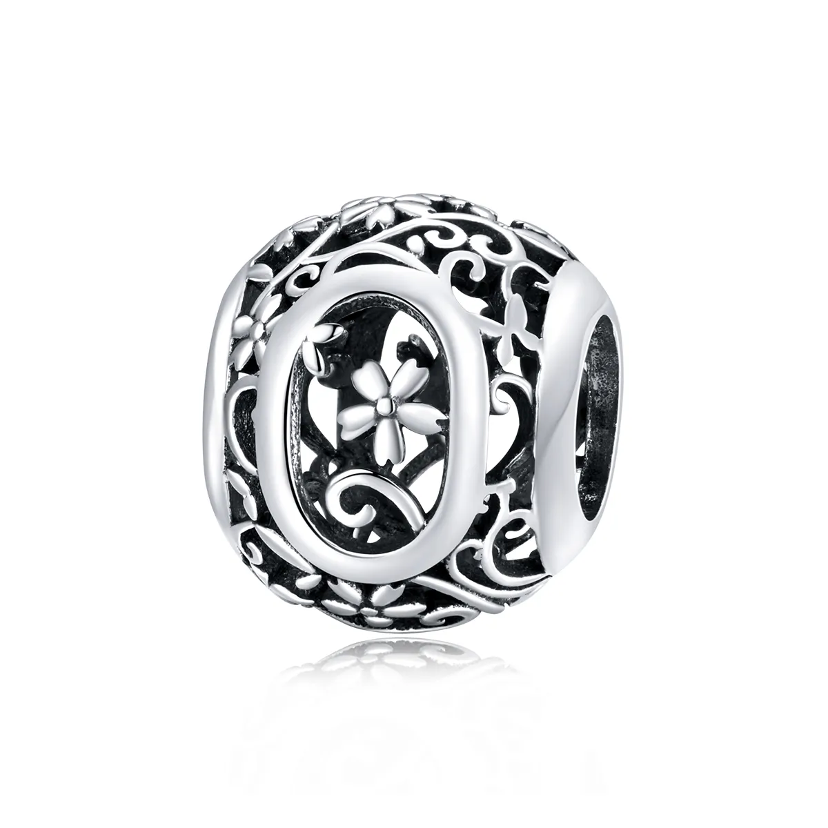 Openwork Flower Letter O Charm - PANDORA Style - SCC1444-O