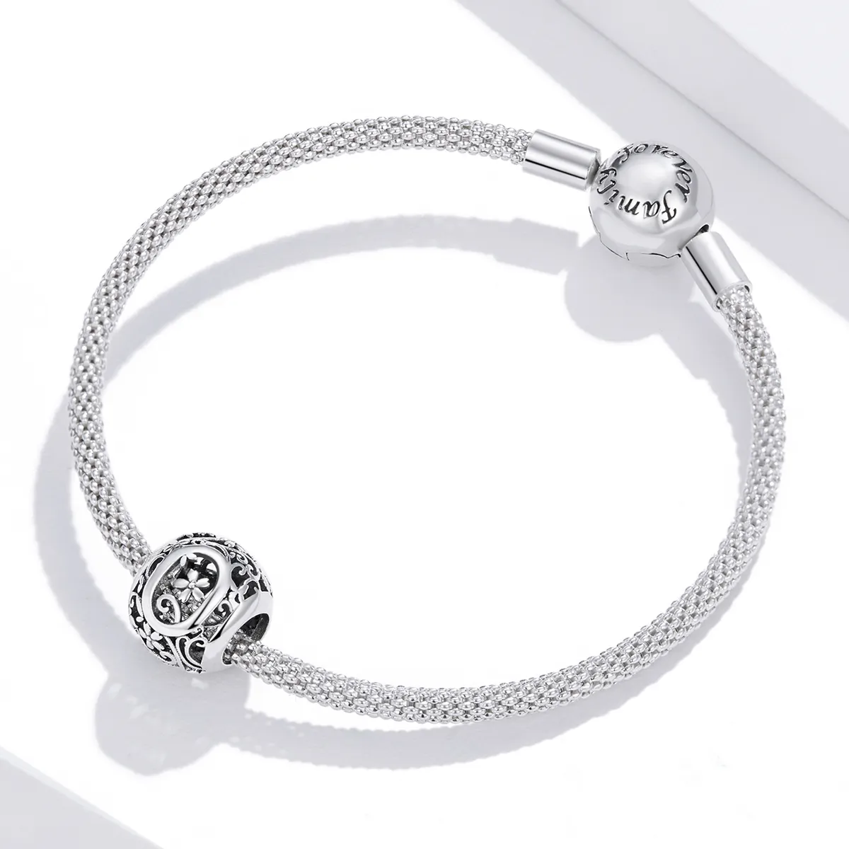 Openwork Flower Letter O Charm - PANDORA Style - SCC1444-O