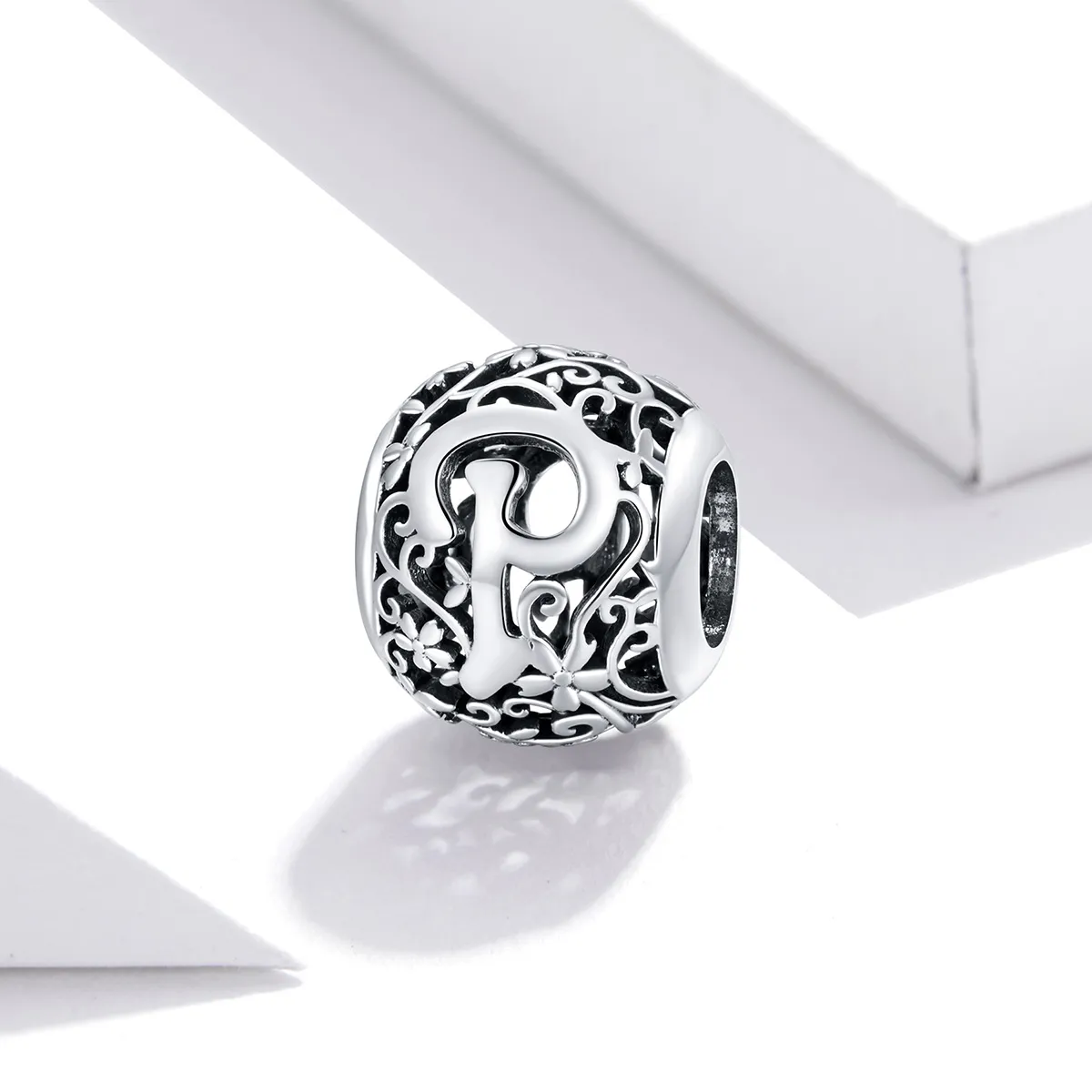 Openwork Flower Letter P Charm - PANDORA Style - SCC1444-P