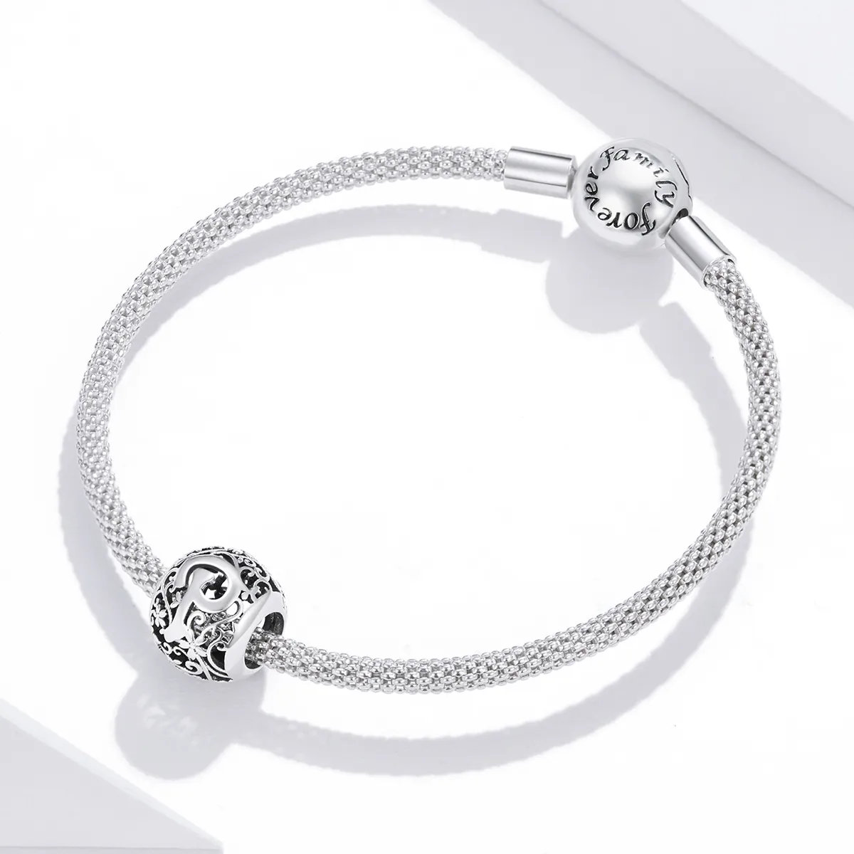 Openwork Flower Letter P Charm - PANDORA Style - SCC1444-P