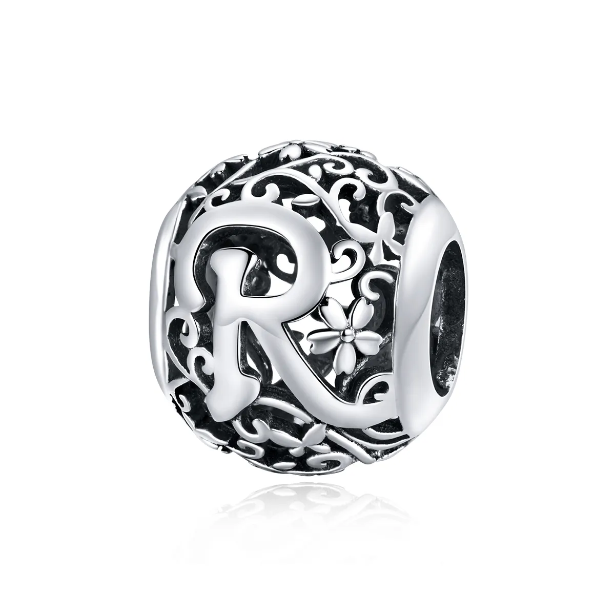 Openwork Flower Letter R Charm - PANDORA Style - SCC1444-R