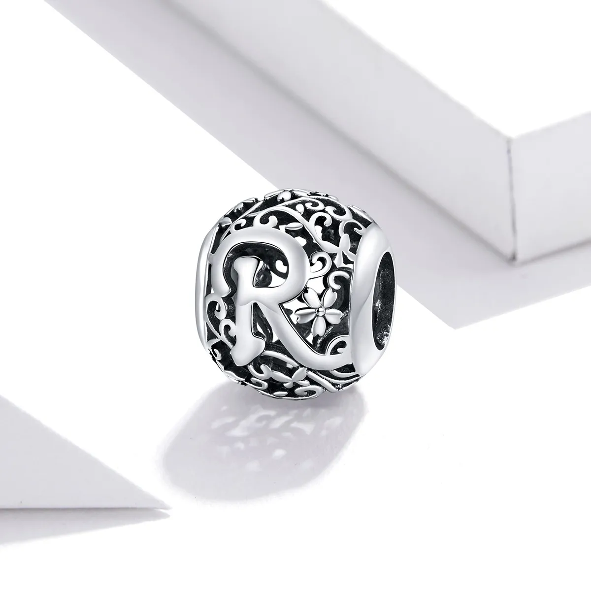 Openwork Flower Letter R Charm - PANDORA Style - SCC1444-R