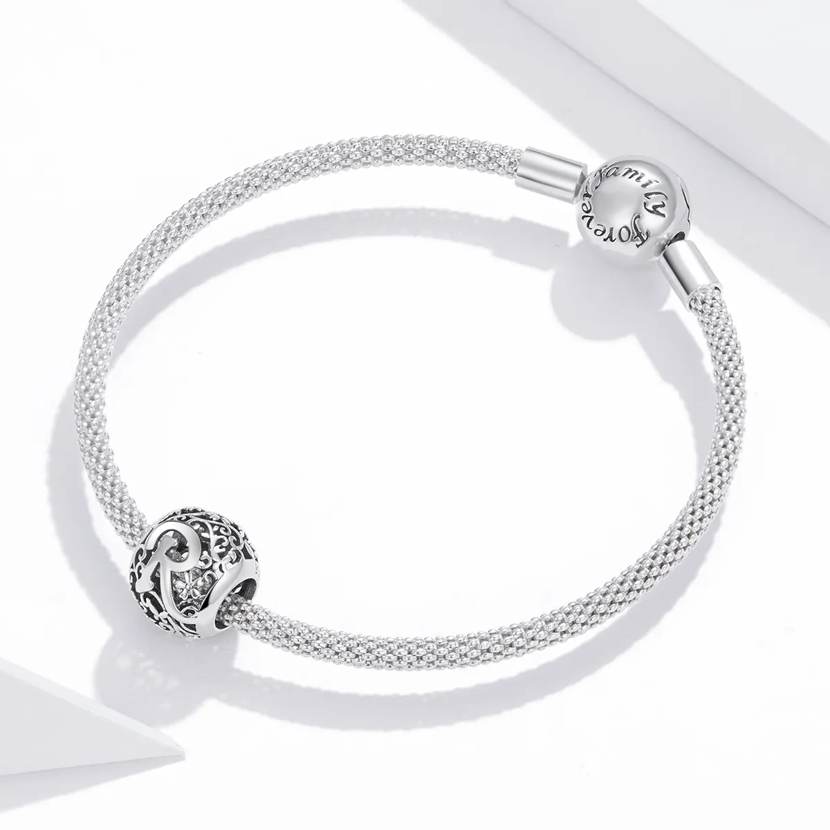 Openwork Flower Letter R Charm - PANDORA Style - SCC1444-R