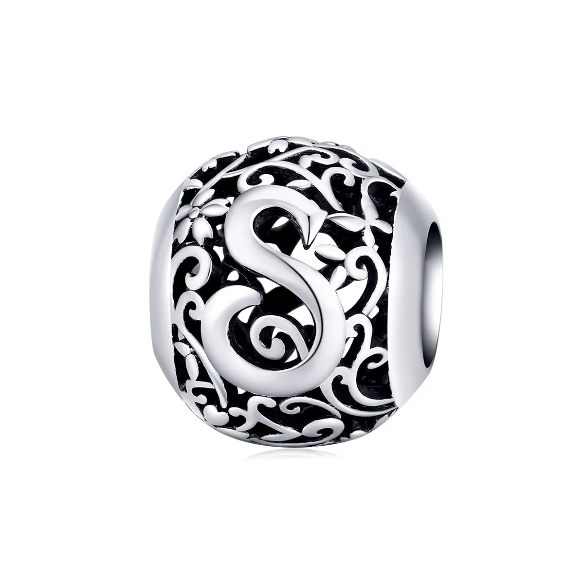 Openwork Flower Letter S Charm - PANDORA Style - SCC1444-S