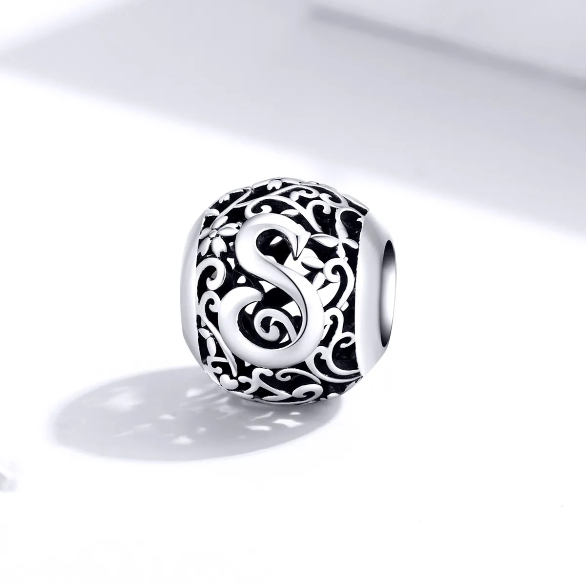 Openwork Flower Letter S Charm - PANDORA Style - SCC1444-S