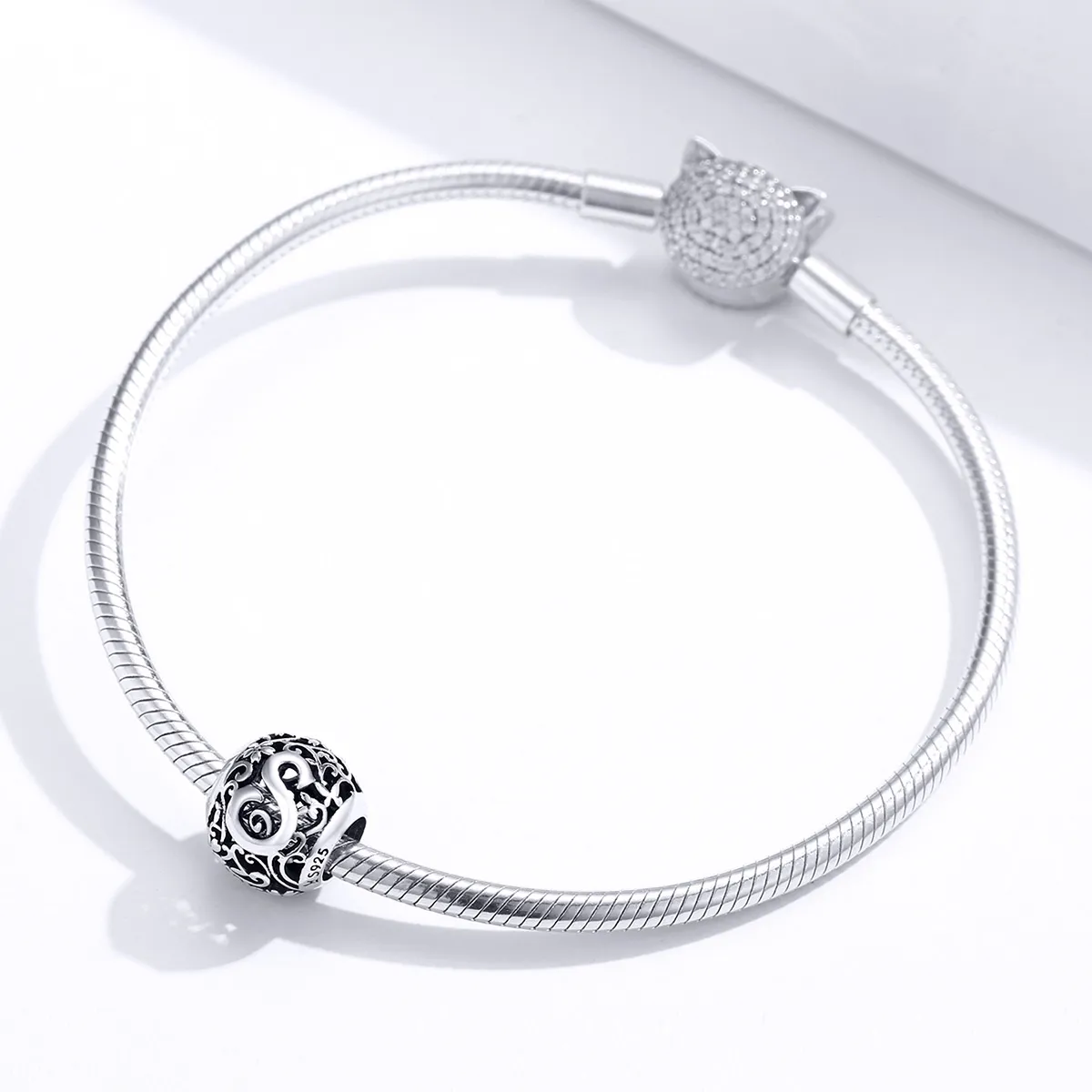 Openwork Flower Letter S Charm - PANDORA Style - SCC1444-S