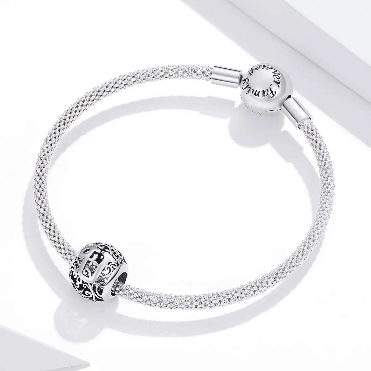 Openwork Flower Letter U Charm - PANDORA Style - SCC1444-U