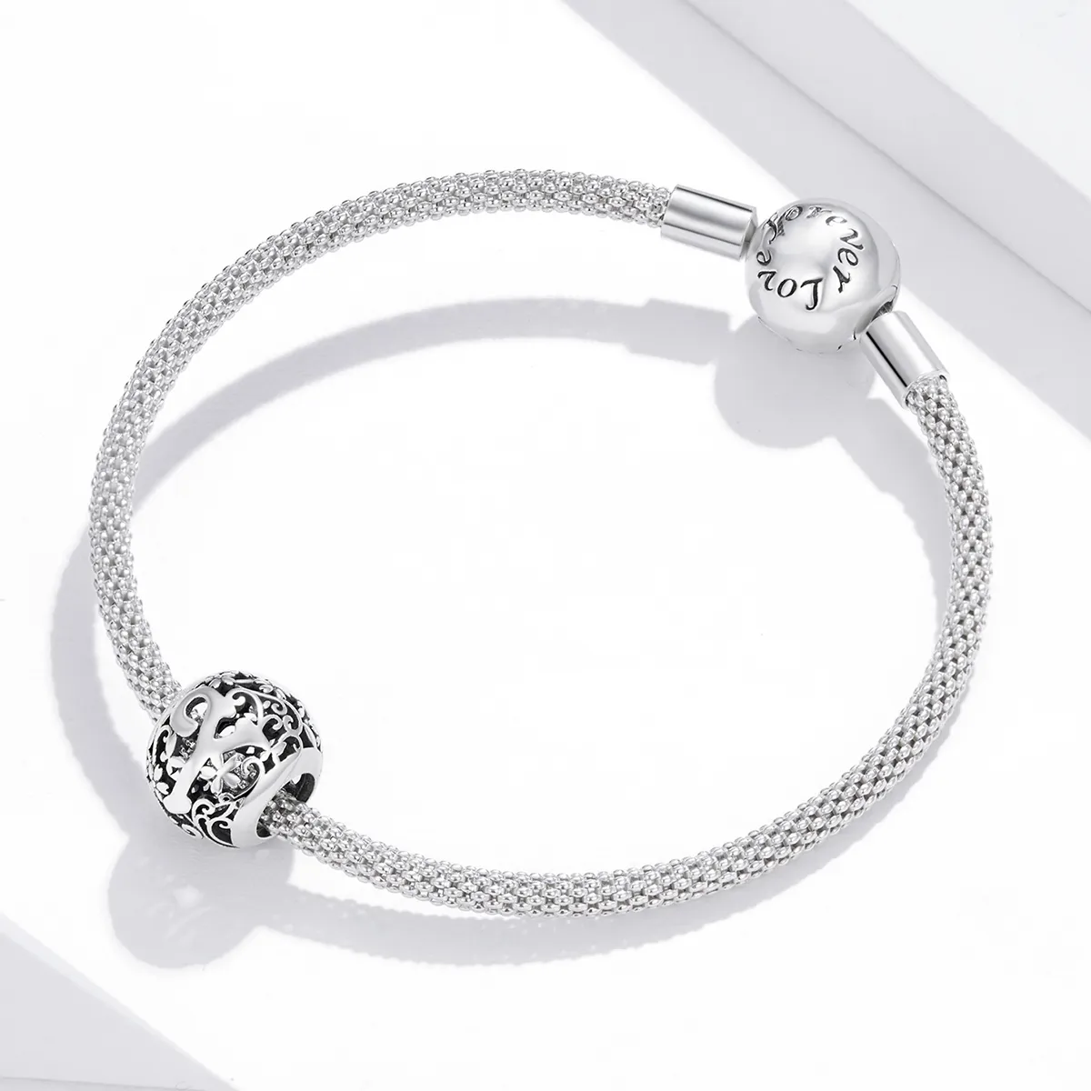 Openwork Flower Letter Y Charm - PANDORA Style - SCC1444-Y