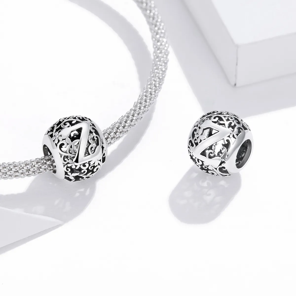 Openwork Flower Letter Z Charm - PANDORA Style - SCC1444-Z