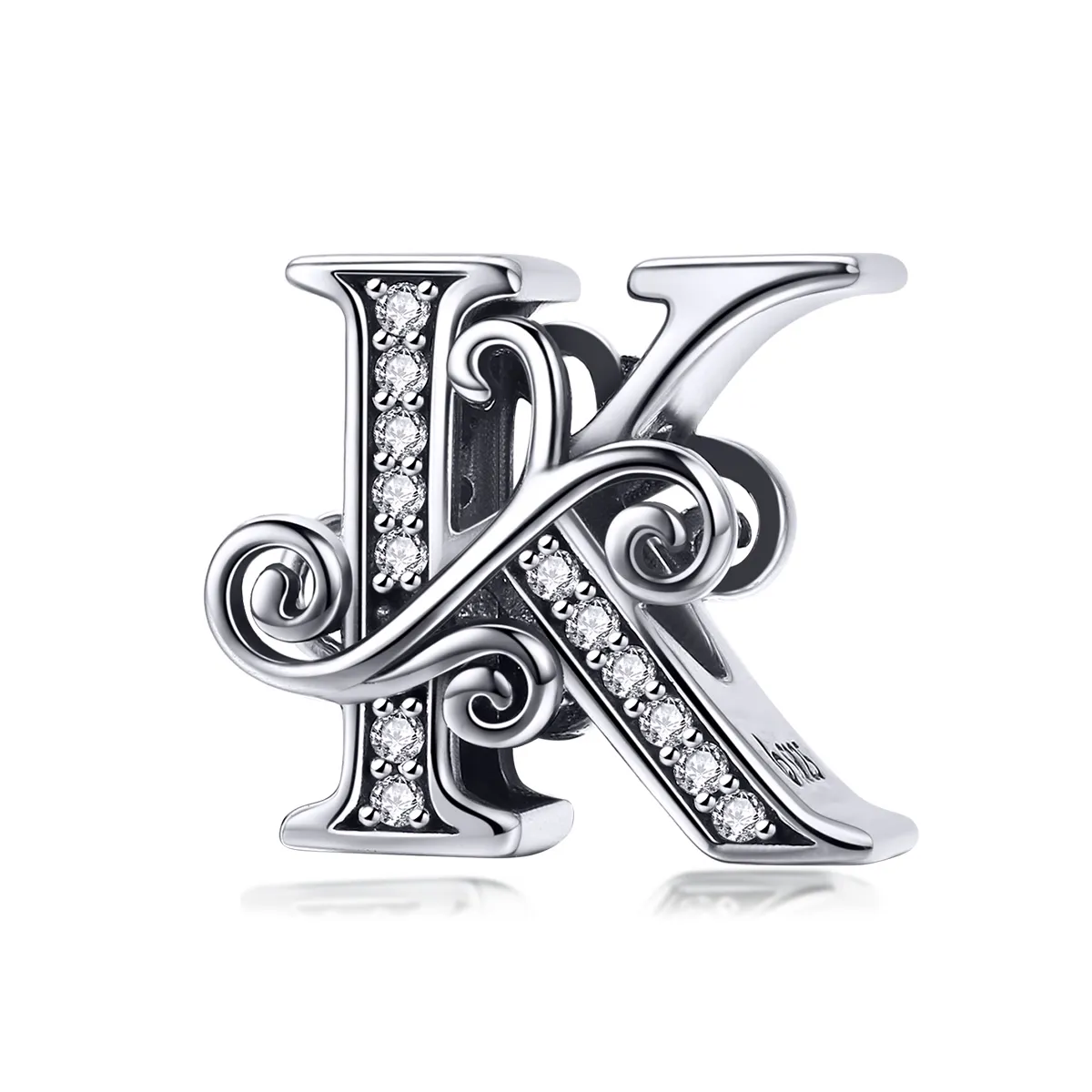 PANDORA Style Sparkling Pavé Flower Letter K Charm - BSC030-K