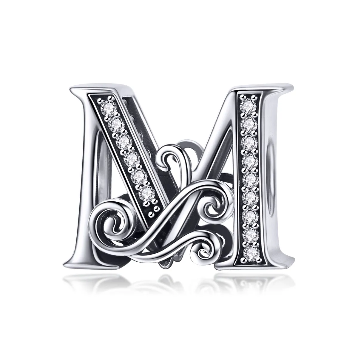 PANDORA Style Sparkling Pavé Flower Letter M Charm - BSC030-M