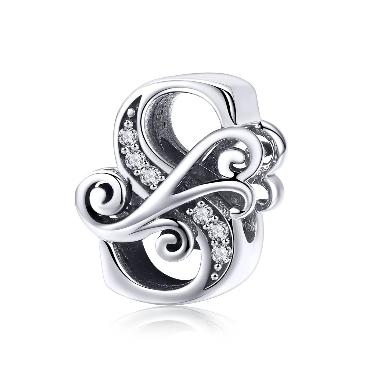 PANDORA Style Sparkling Pavé Flower Letter S Charm - BSC030-S