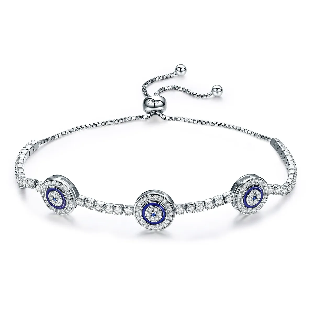 Blue Pandora Style Silver Bracelet Guardian - SCB002