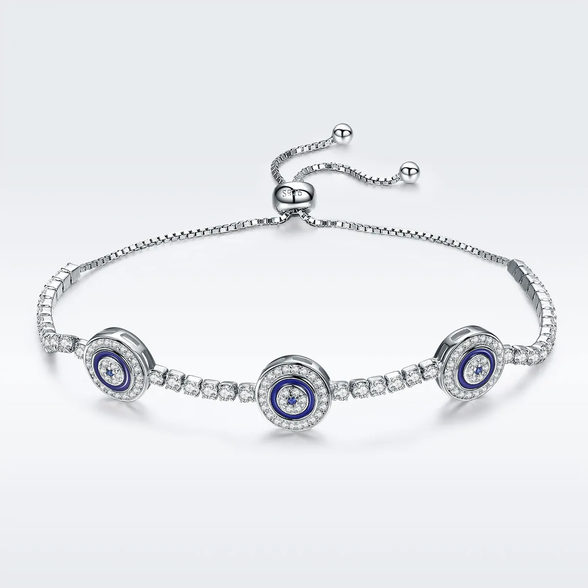 Blue Pandora Style Silver Bracelet Guardian - SCB002