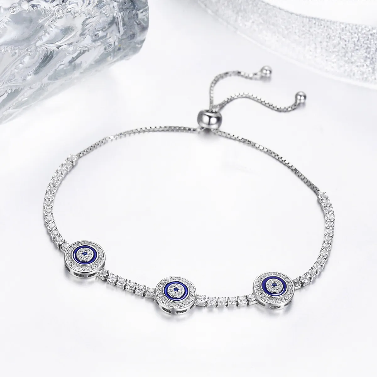 Blue Pandora Style Silver Bracelet Guardian - SCB002