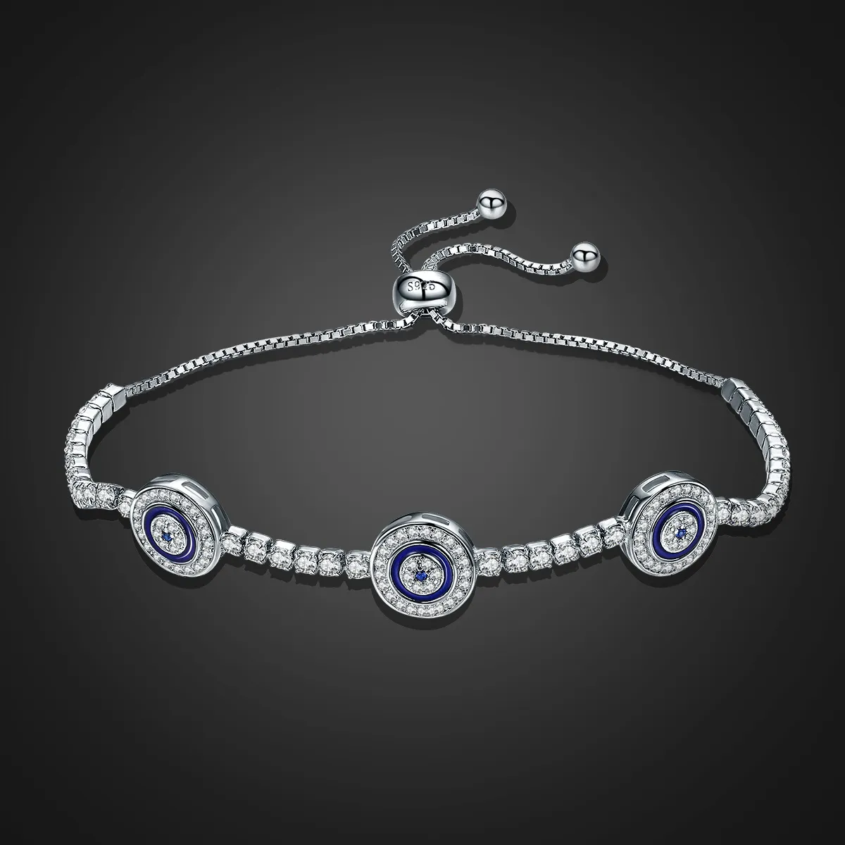 Blue Pandora Style Silver Bracelet Guardian - SCB002