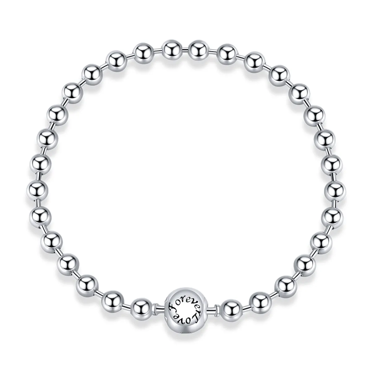 Pandora Style Chain Bracelet, Silver Beads - SCB208