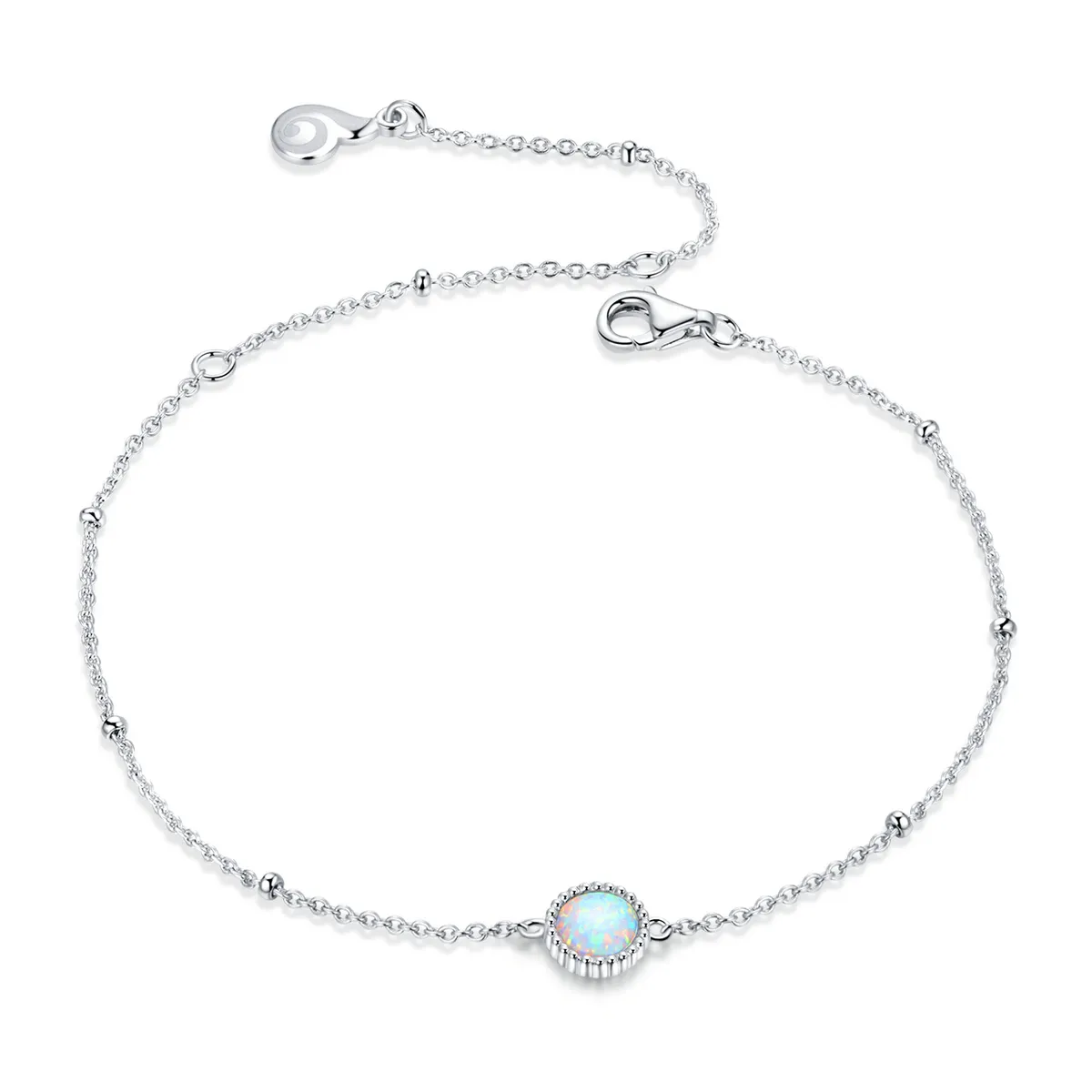 Pandora Style Silver Bracelet Gorgeous, Opal - BSB054