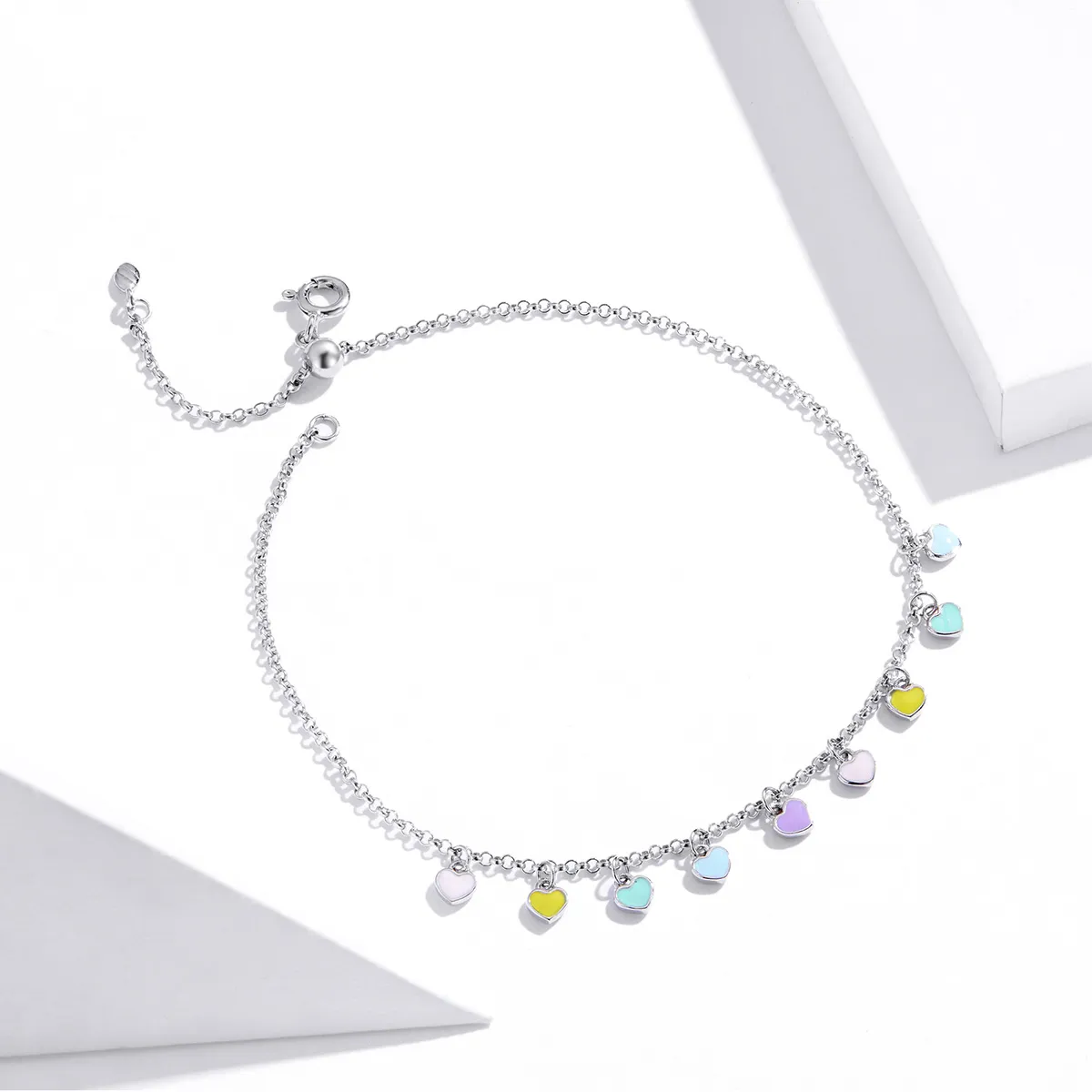 Pandora Style Silver Bracelet Rainbow Love - SCT020