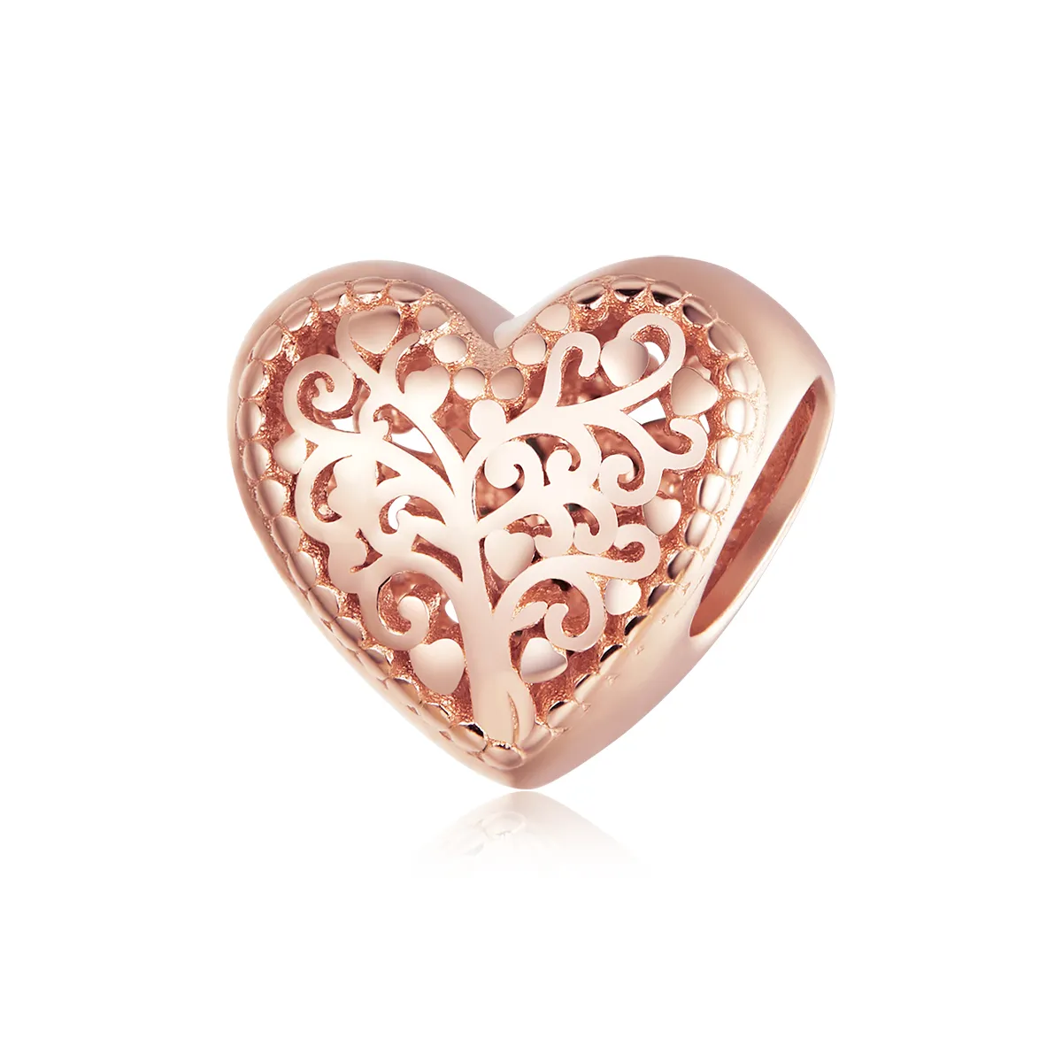 Pandora Style Rose Gold Charm, Rose Family Tree - BSC215