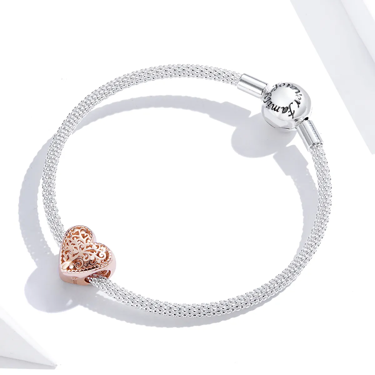 Pandora Style Rose Gold Charm, Rose Family Tree - BSC215