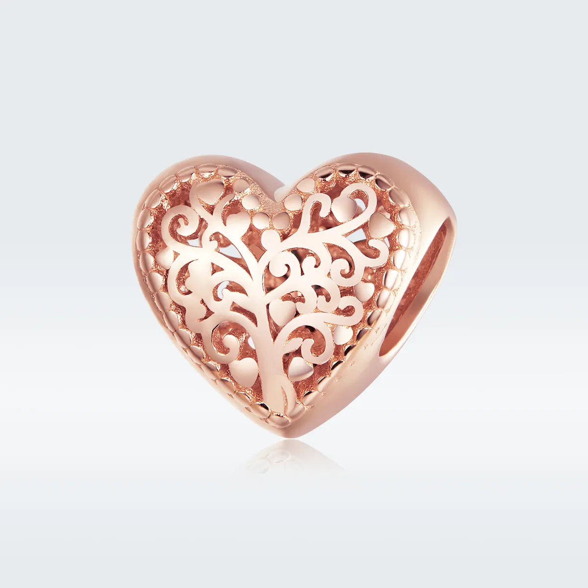 Pandora Style Rose Gold Charm, Rose Family Tree - BSC215