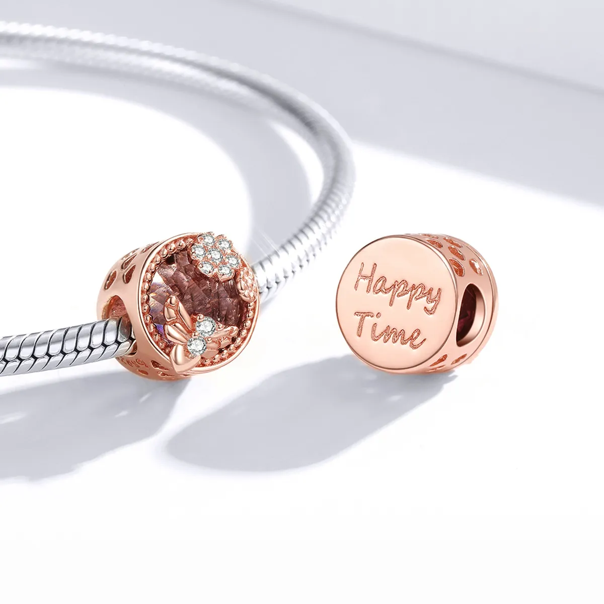 Pandora Style Rose Gold Charm, Secret Garden - BSC389