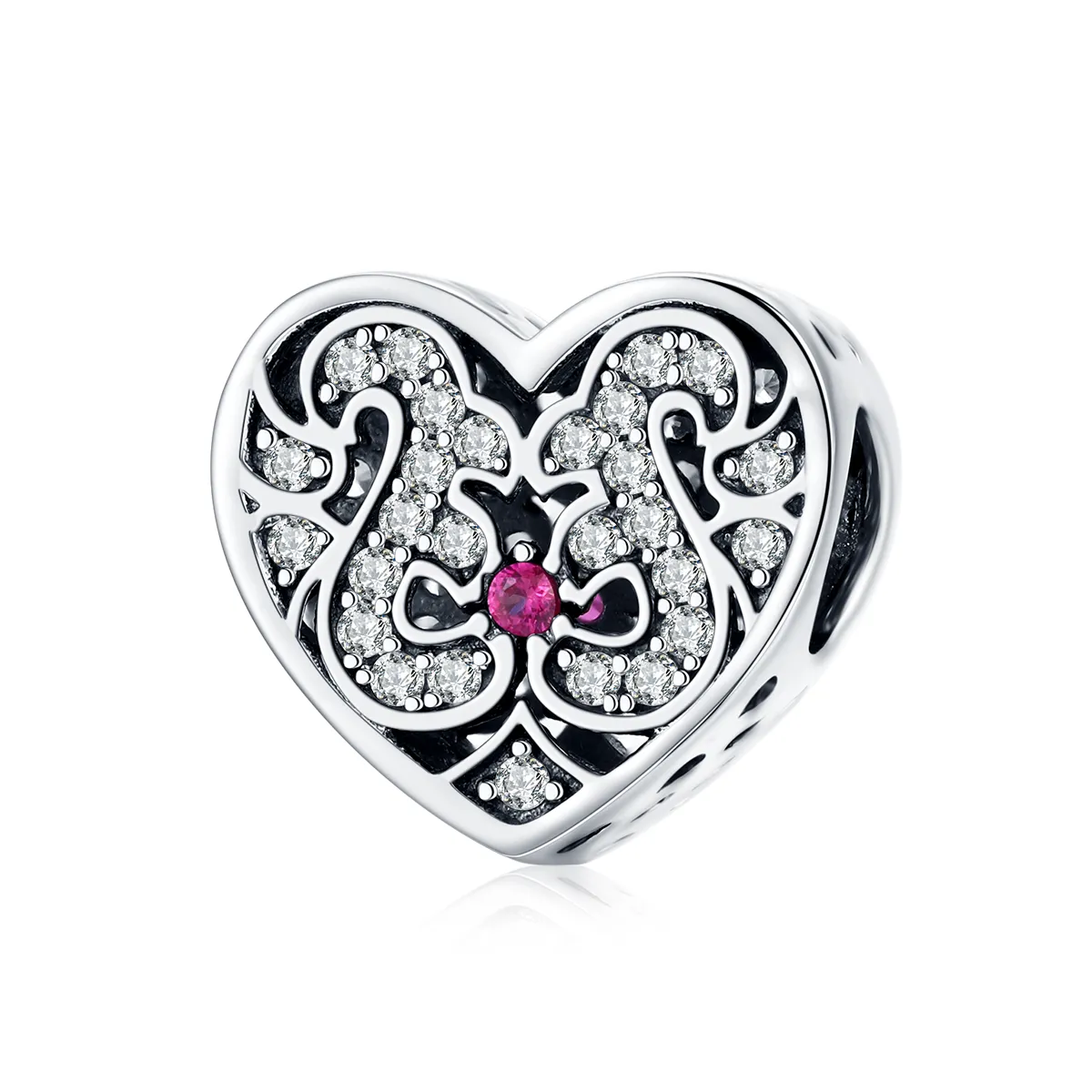 Pandora Style Silver Charm, Always In My Heart - SCC1415