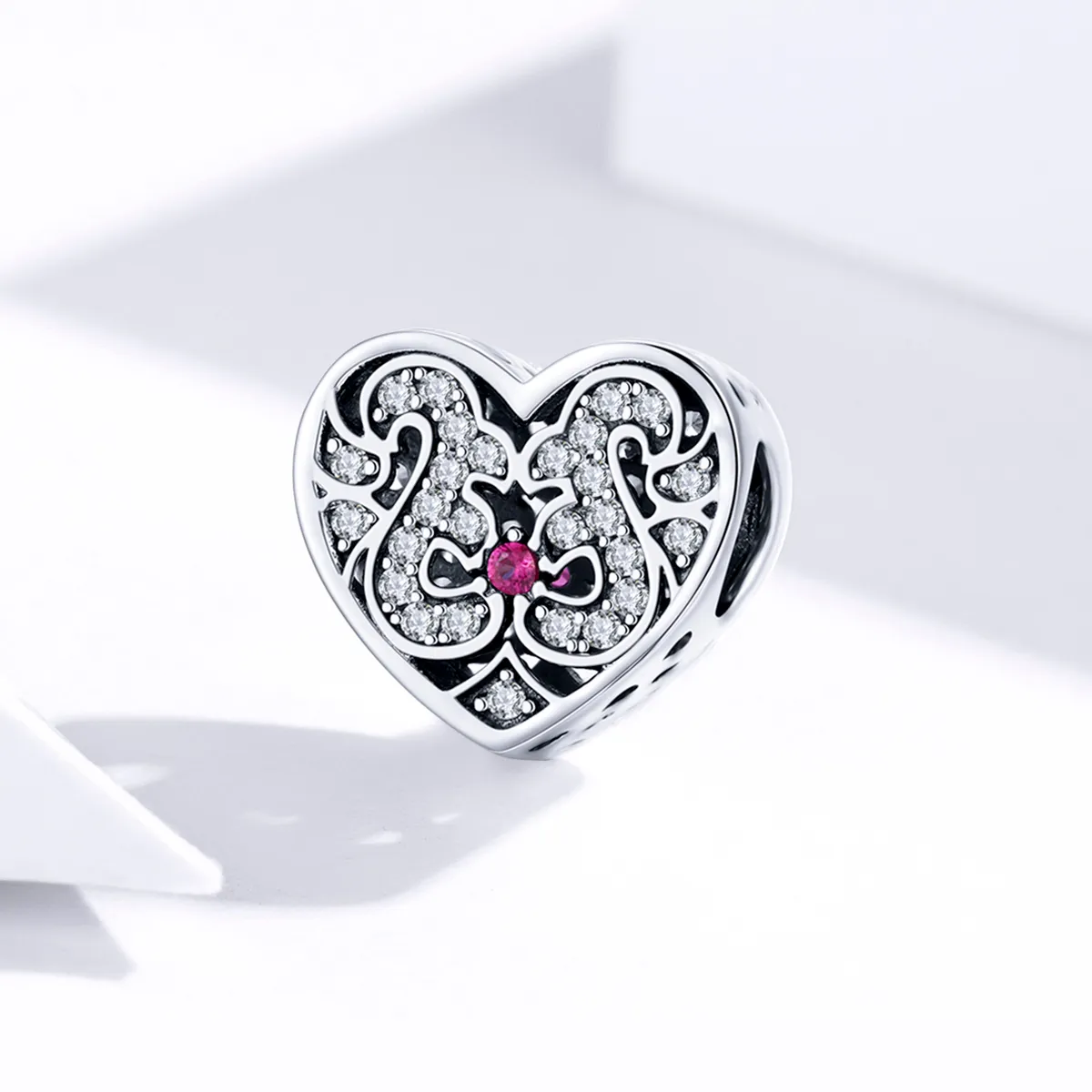 Pandora Style Silver Charm, Always In My Heart - SCC1415