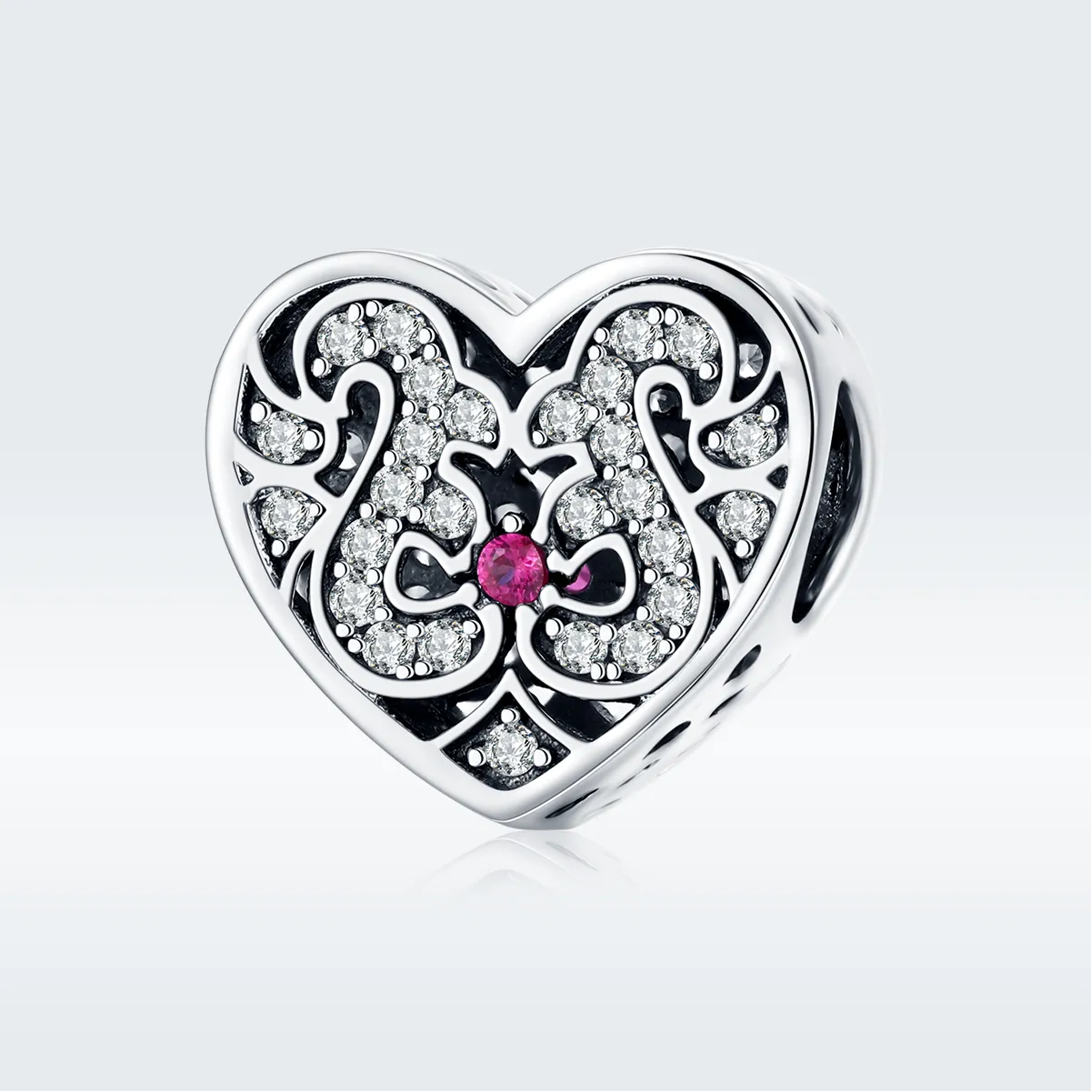 Pandora Style Silver Charm, Always In My Heart - SCC1415