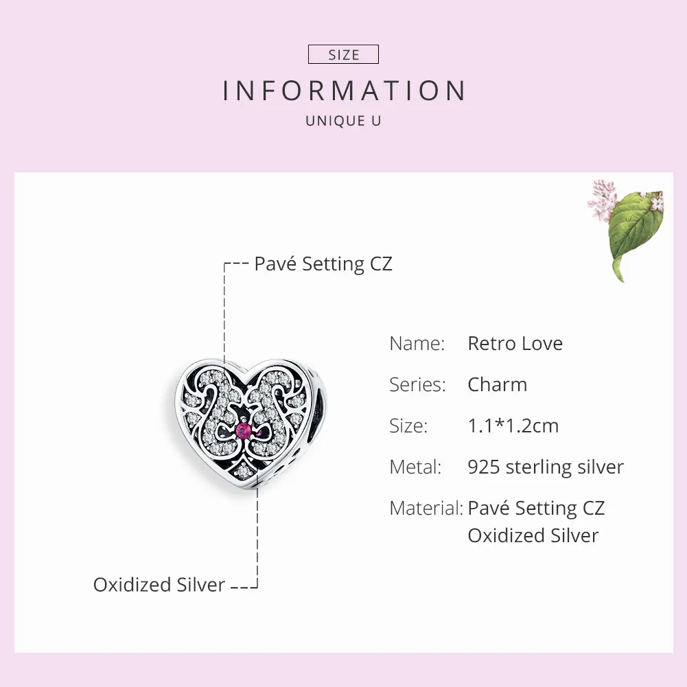 Pandora Style Silver Charm, Always In My Heart - SCC1415