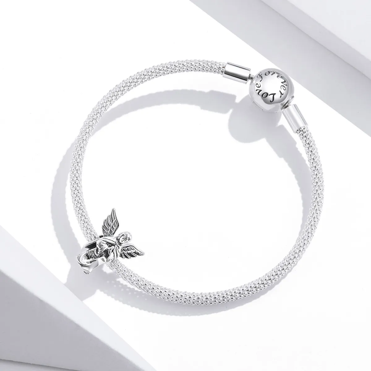 Pandora Style Silver Charm, Angel of Love - BSC314