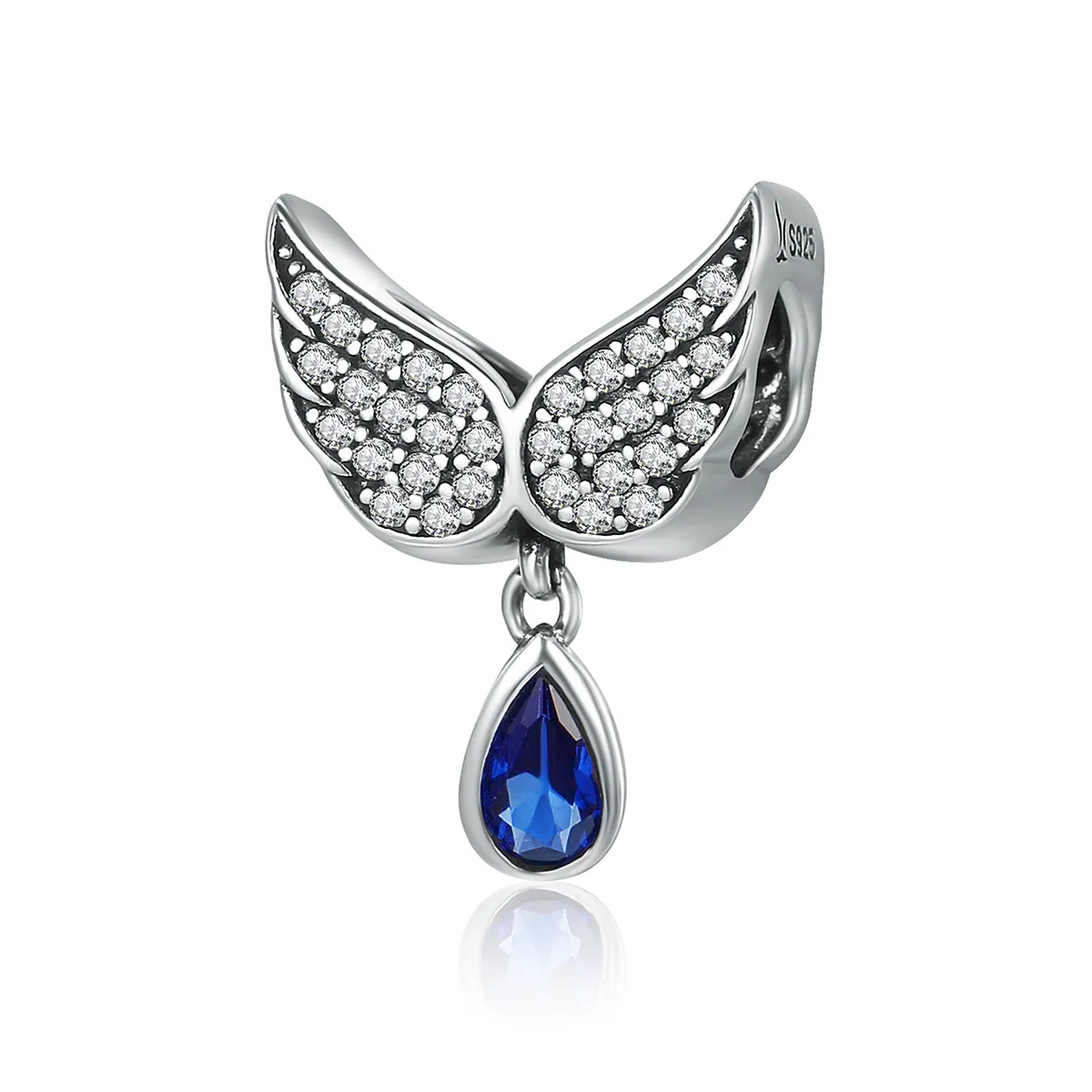 Pandora Style Silver Charm, Angel Wings - SCC481